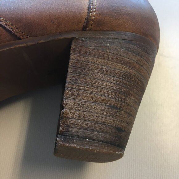 Steve Madden Bootie Jasperr Cuffed Tan Leather Size 9.5 Distressed - Picture 9 of 14